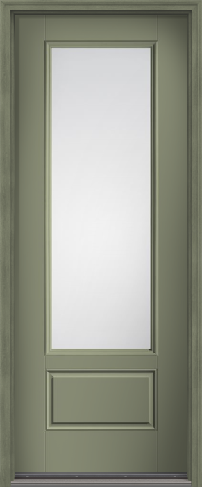 96" Low-E 3/4 Lite 1 Panel Smooth Fiberglass Single Door