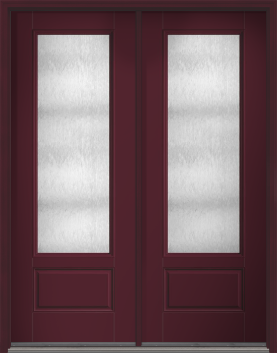 96" Chord 3/4 Lite 1 Panel Smooth Fiberglass Double Door