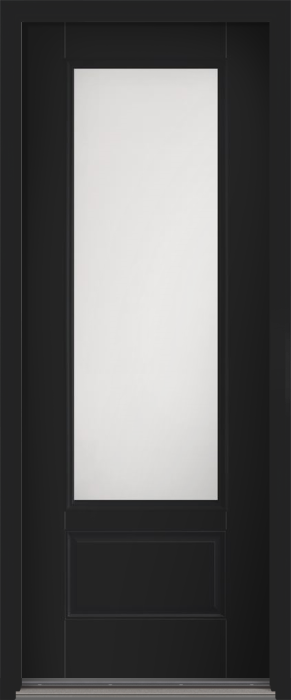 96" Satin Etch 3/4 Lite 1 Panel Smooth Fiberglass Single Door