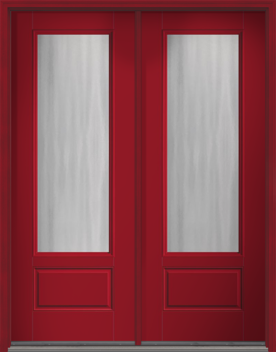 96" Chinchilla 3/4 Lite 1 Panel Smooth Fiberglass Double Door