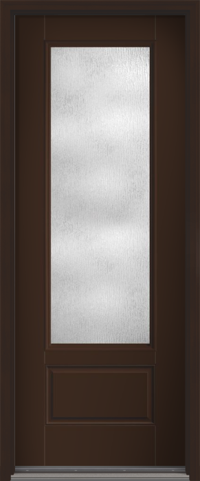 96" Rainglass 3/4 Lite 1 Panel Smooth Fiberglass Single Door