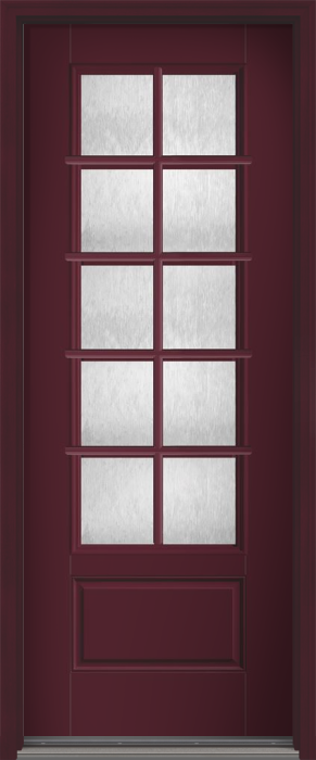 96" Chord Colonial 10 Lite SDL Smooth 3/4 Lite 1 Panel Fiberglass Single Door