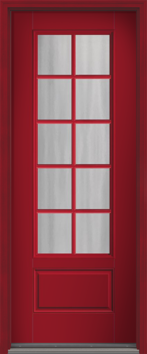 96" Chinchilla Colonial 10 Lite SDL Smooth 3/4 Lite 1 Panel Fiberglass Single Door