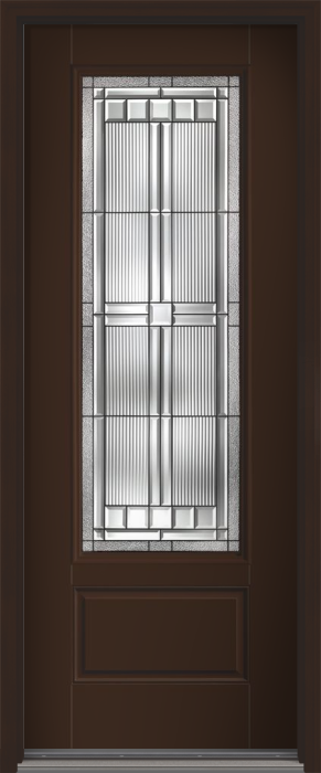 96" Saratoga 3/4 Lite 1 Panel Smooth Fiberglass Single Door