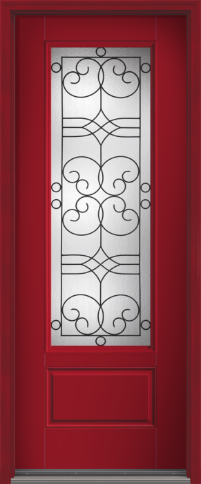 96" Salinas 3/4 Lite 1 Panel Smooth Fiberglass Single Door