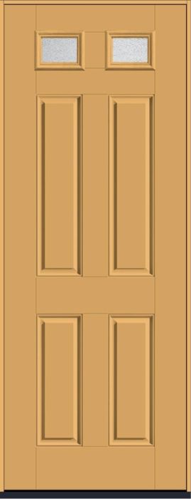 96" Granite Top View 2 Lite 4 Panel Smooth Fiberglass Single Door