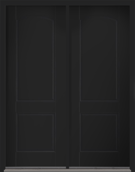 96" 2 Panel Soft Arch Smooth Fiberglass Double Door