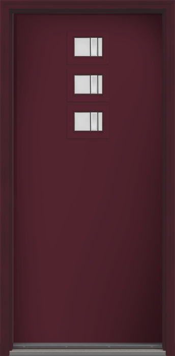 80" Axis Modern Pulse Echo 3-Lite Top Center Cluster Smooth Fiberglass Single Door