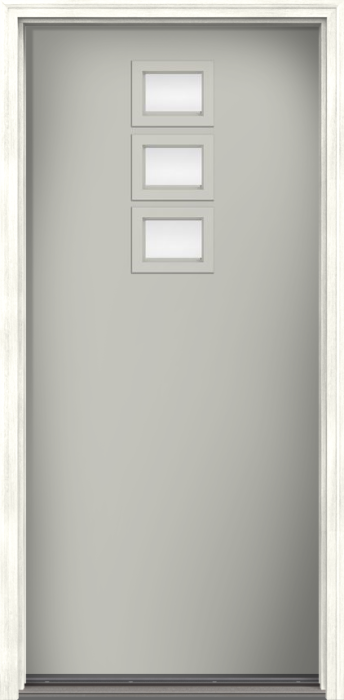 80" Low-E Modern Pulse Echo 3-Lite Top Center Cluster Smooth Fiberglass Single Door