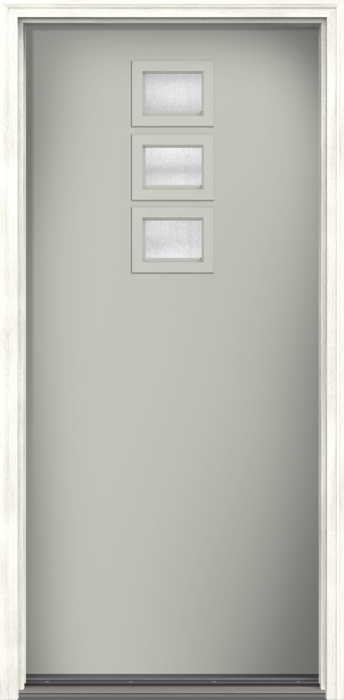80" Chord Modern Pulse Echo 3-Lite Top Center Cluster Smooth Fiberglass Single Door