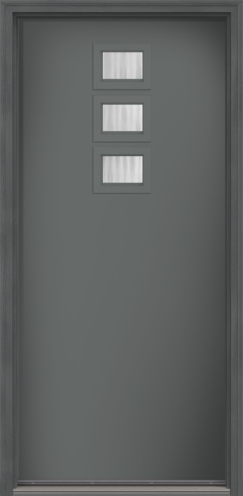 80" Granite Modern Pulse Echo 3-Lite Top Center Cluster Smooth Fiberglass Single Door