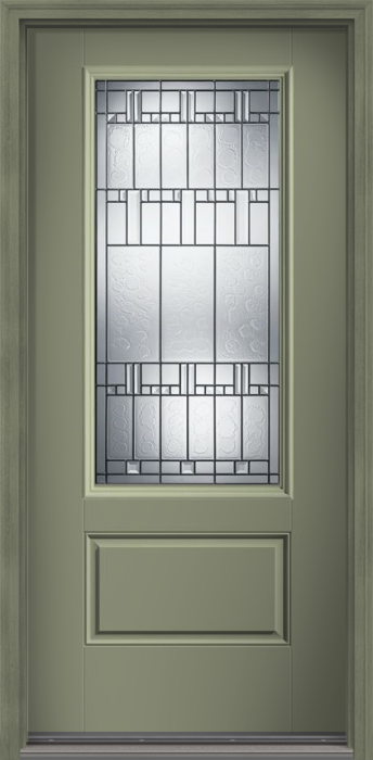 80" Sedona 3/4 Lite 1 Panel Smooth Fiberglass Single Door