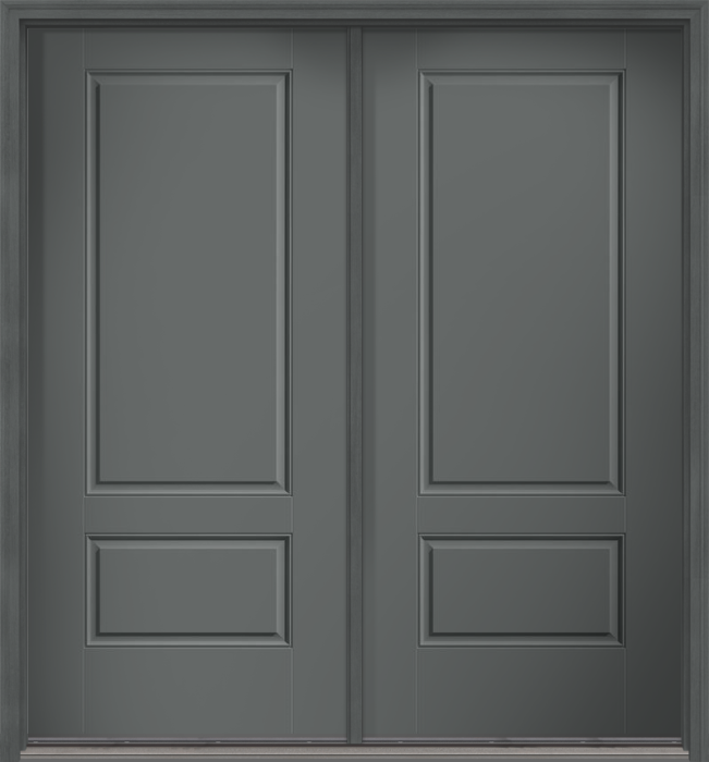 80" 2 Panel 3/4 Top Smooth Fiberglass Double Door