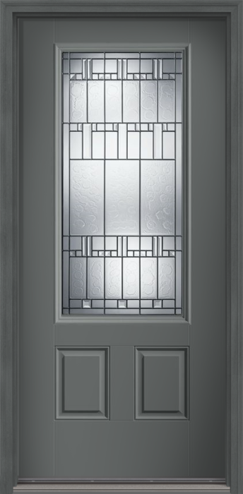 80" Sedona 3/4 Lite 2 Panel Smooth Fiberglass Single Door