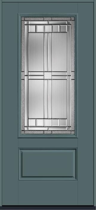 80" Saratoga 3/4 Lite 1 Panel Smooth Fiberglass Single Door