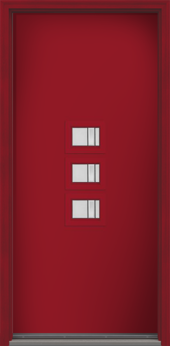 80" Axis Modern Pulse Echo 3-Lite Middle Center Cluster Smooth Fiberglass Single Door