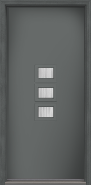 80" Chord Modern Pulse Echo 3-Lite Middle Center Cluster Smooth Fiberglass Single Door