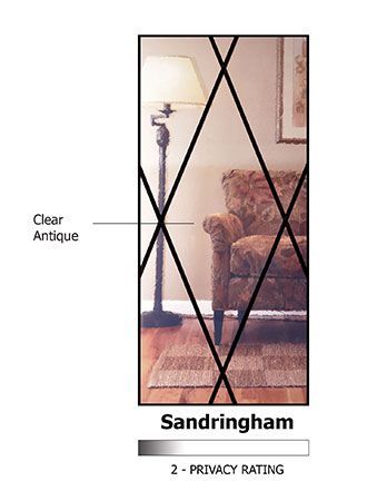 80" Double 1 Panel 3/4 Lite Sandringham Mahogany/Alder Door