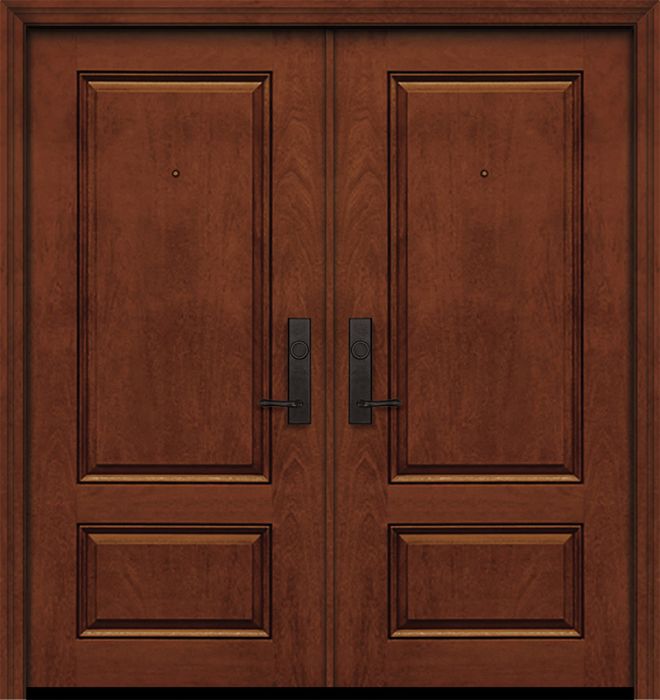 IMPACT | 80" Double 2 Panel Square Mahogany Door