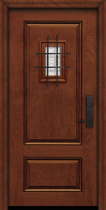 IMPACT | 80" 2 Panel Square Mahogany Door with Speakeasy