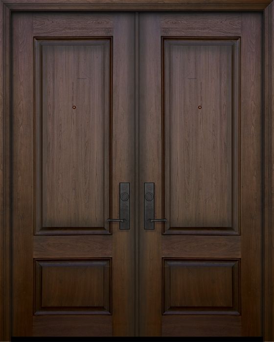 IMPACT | 96" Double 2 Panel Square Mahogany Door