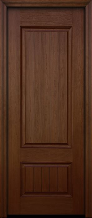 IMPACT | 96" 2 Panel Square V-grooved Mahogany Door