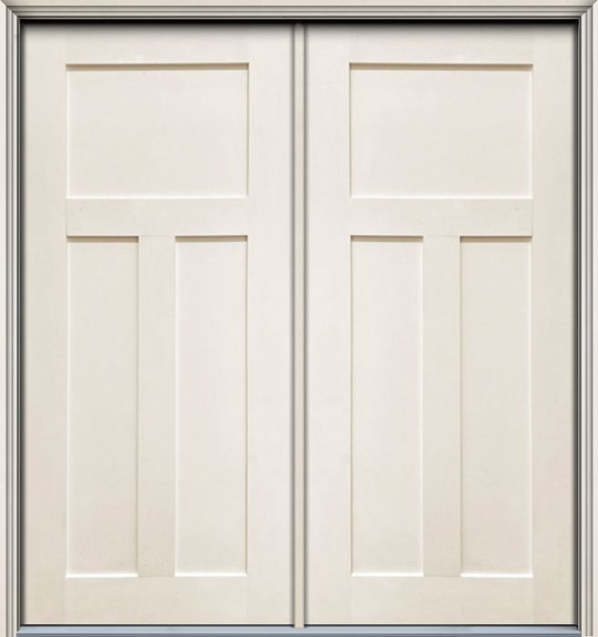 ValueSeries|80" 3 Panel Craftsman Mahogany Shaker Double Door