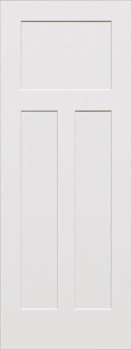 80" Craftsman III 3 Panel Shaker Solid Core Smooth Single Door|1-3/4" Thick