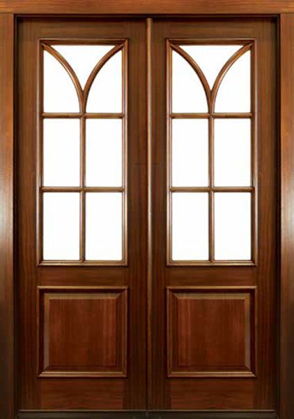 96" Mahogany Seville TDL 7 Lite Double Door