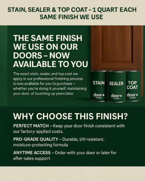 STAIN, SEALER & TOP COAT – THE SAME PREMIUM FINISH WE USE
