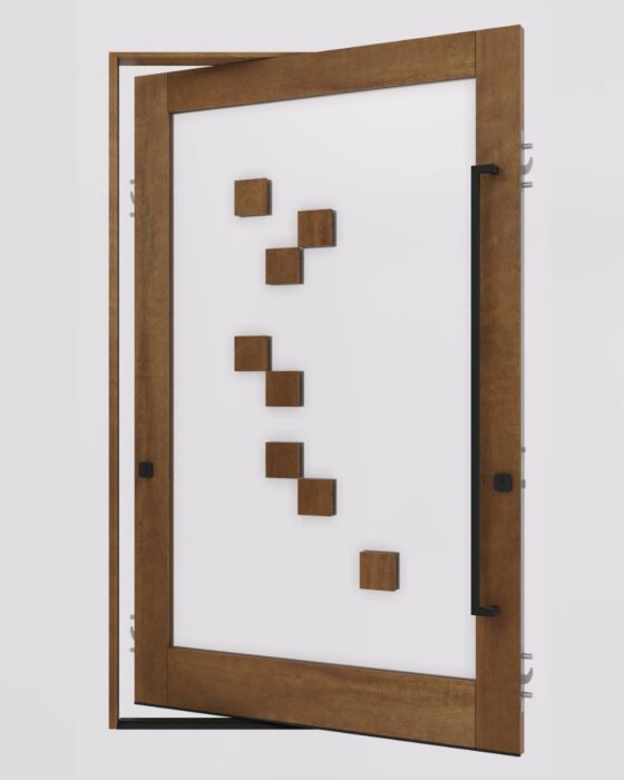 Mahogany STAK SDO Contemporary Modern Shaker Impact-Rated Pivot Door