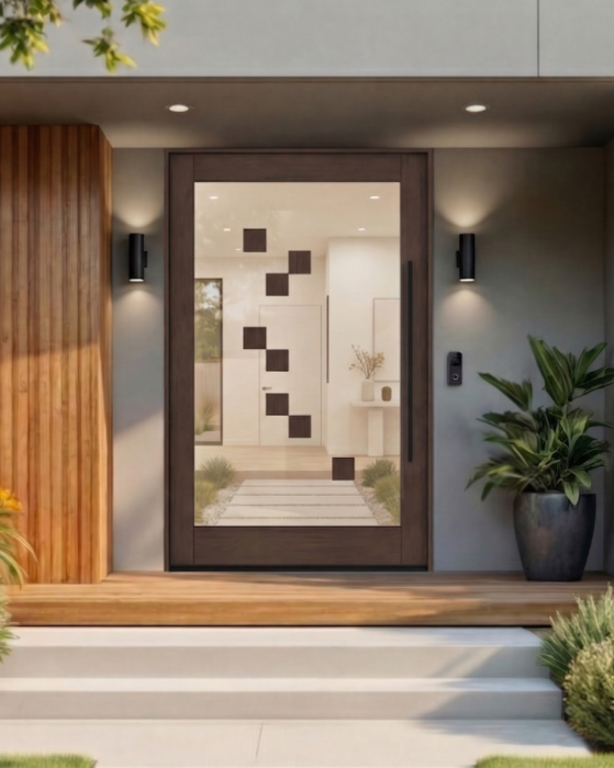 STAK | Mahogany SDO Contemporary Modern Shaker Pivot Door