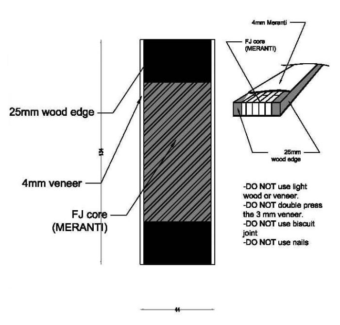 Mahogany (Meranti) Stile 7.5x1.75x122 for 1-3/4 Doors