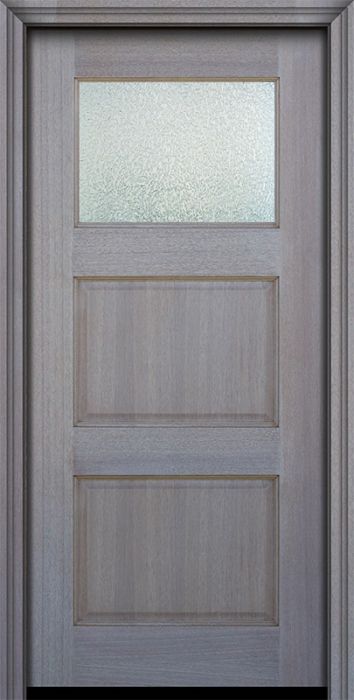 80" 1 lite TDL Continental DoorCraft Mahogany Door w/Textured Glass