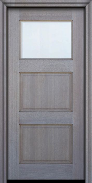 80" 1 lite TDL Continental DoorCraft Mahogany Door w/Bevel IG