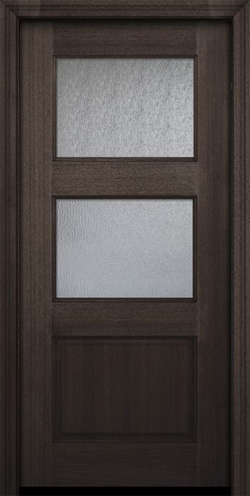 80" 2 lite TDL Continental DoorCraft Mahogany Door w/Textured Glass