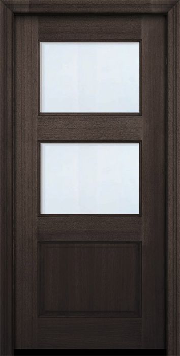 80" 2 lite TDL Continental DoorCraft Mahogany Door w/Bevel IG
