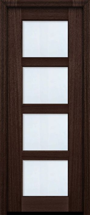 96" 4 lite TDL Continental DoorCraft Mahogany Door w/Bevel IG