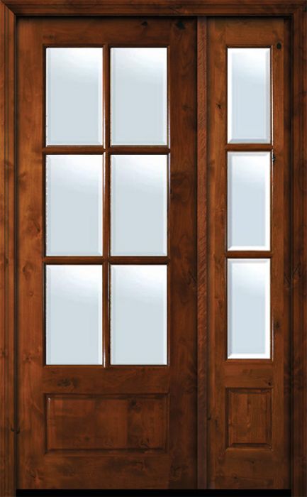 36" x 96" 6 Lite TDL Estancia Alder Door /1side w/Bevel IG