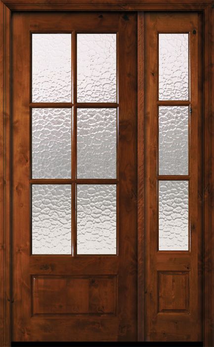36" x 96" 6 Lite TDL Estancia Alder Door /1side w/Textured Glass