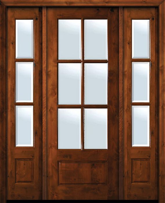 36" x 96" 6 Lite TDL Estancia Alder Door /2side w/Bevel IG