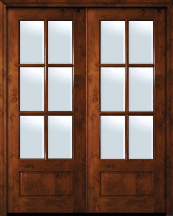 36" x 96" Double 6 Lite TDL Estancia Alder Door w/Bevel IG