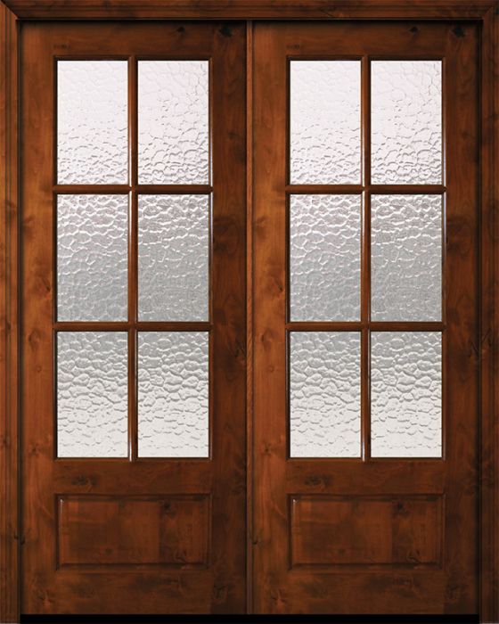 36" x 96" Double 6 Lite TDL Estancia Alder Door w/Textured Glass