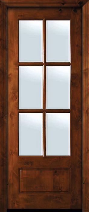 36" x 96" 6 Lite TDL Estancia Alder Door w/Bevel IG