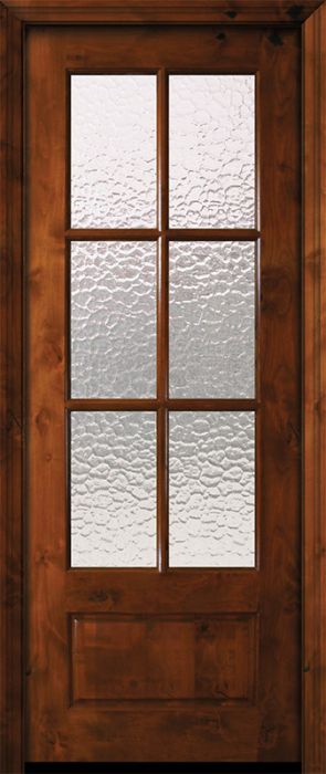 36" x 96" 6 Lite TDL Estancia Alder Door w/Textured Glass