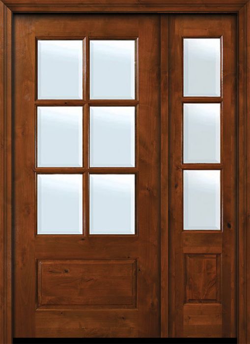 36" x 80" 6 lite TDL Estancia Alder Door /1side w/Bevel IG