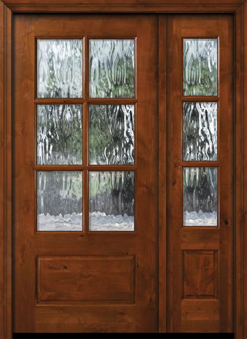 36" x 80" 6 lite TDL Estancia Alder Door /1side w/Textured Glass
