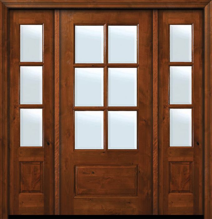 36" x 80" 6 lite TDL Estancia Alder Door /2side w/Bevel IG