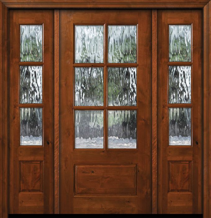36" x 80" 6 lite TDL Estancia Alder Door /2side w/Textured Glass