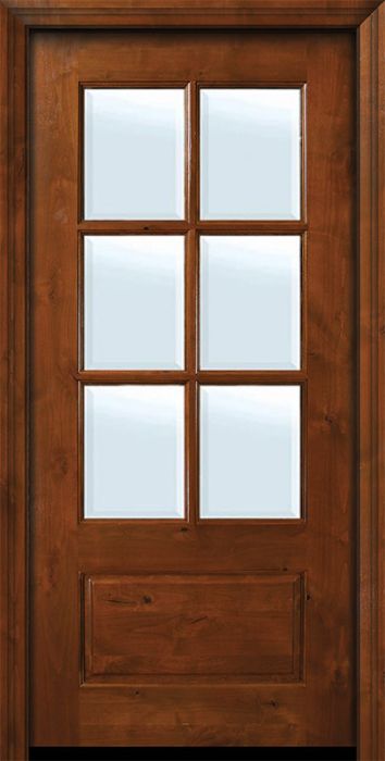 36" x 80" 6 lite TDL Estancia Alder Door w/Bevel IG